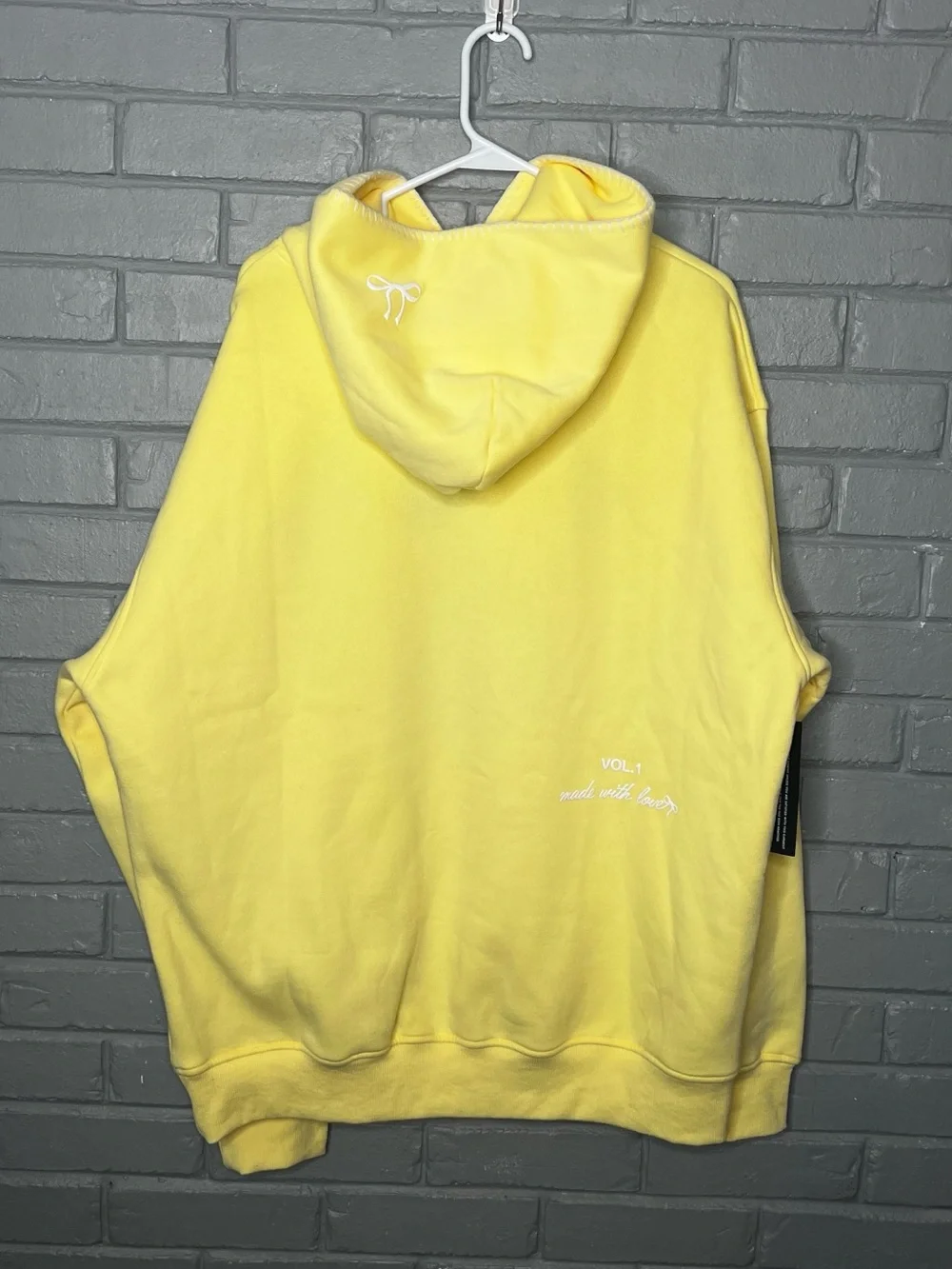 NWT! White Fox Vol. 1 Front Graphic Oversized Hoodie Lemon Size L/XL